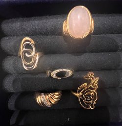 5 Retro Rings All Styles Most Size 7 To 8
