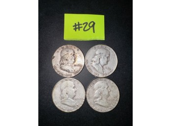 A Group Of 4 Benjamin Franklin Half Dollars #29