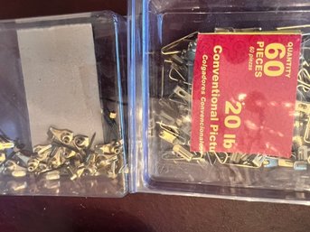 2 Boxes Of Brass Picture Hooks