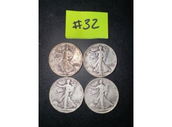 A Group Of 4 Walking Liberty Half Dollars #32
