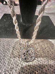 Stunning Sterling Silver With Marcasite J Pendent
