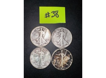 A Group Of 4 Walking Liberty Half Dollars #38