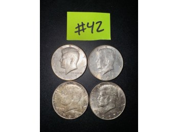 A Group Of 4 Kennedy Half Dollars #42.    1964, 1967