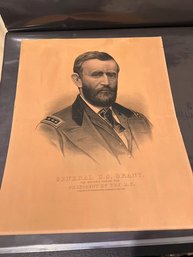 Currier And Ives General U S Grant For U S President Large Engraving Approx 14 X 18