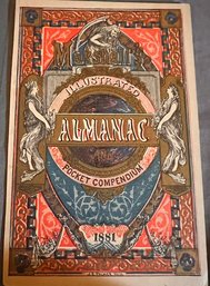 Advertisement For Marshall's Illustrated Almanac 1882 Approx 4 X 6'