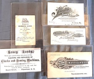 Antique Selection Of Business Cards, Construction, Boarding House, Etc