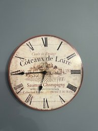 12' Wall Clock Coteaux De Loire Battery Operated