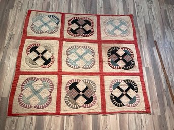 Antique Quilt 3 X 3 Squares (#10) 57 X 60