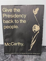 Original McCarthy Era Poster Give The Presidency Back To The People