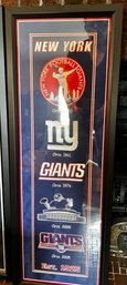 New York Giants Vertical Heritage Tapestry Banner Framed