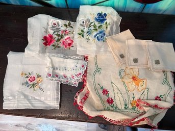 Linen Embroidered Handkerchiefs