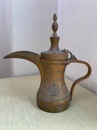 Antique  Arabic Middle Eastern Painted Coffee Dallah