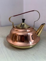 Made In Holland Copper And Brass Tea Pot Never Used!