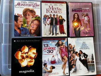 6 DVD's Including Magnolia, Meet The Fockers, Mean Girls, Etc,