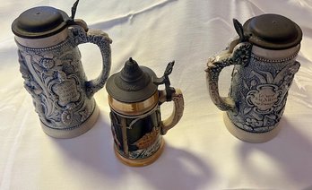 A Group Of Three Vintage German Beer Steins