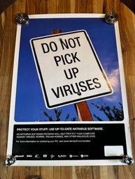2003 Do Not Pick Up Viruses Microsoft And Dell Antivirus Poster