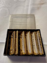 A Set Of 6 Place Card Holders Brass Finish