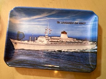 Vintage Melamine Tray The Leonardo Da Vinci Ship Made In Italy