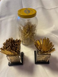 LOADS Of Made In England Gold Tone Appetizer Picks