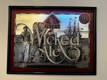 Pete's Wicked Ale Mirror Framed 30 X 40 Approx