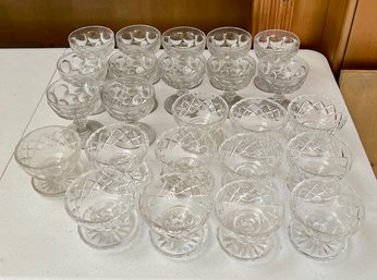 2 Sets Of Glassware, Goblets And Shrimp/ Dessert 26 Pieces