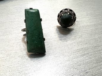 2 Silverrings Made In Israel Lapis And Malachite
