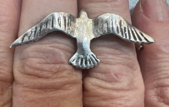 Double Finger Silver Bird Ring