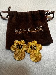 Museo Deloro Gold Tone Scroll Earrings