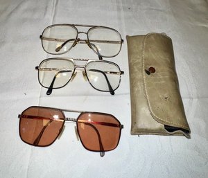 3 Pairs Of 1970's Wire Rimmed Glasses