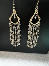 Elegant Chandelier Earrings In Crystal With Center Drop