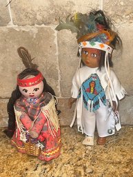 2 Vintage American Indian Dolls