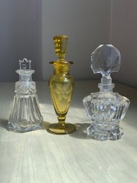 Group Of 3 Perfume Bottles One Stopper Marked R