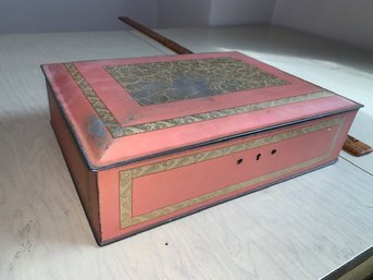 Lovely MCM Metal Jewelry Box With Interior Mirror, Needs A Little Love