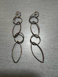 Oval Wire Dangle Earrings