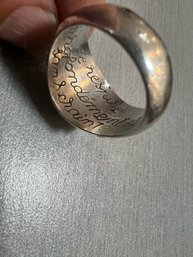 Inscribed Gold Tone Band Engraved