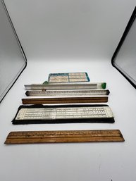 Nice Group Of Rulers, Slide Rules ( See All Photos) Etc