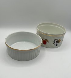 Royal Worcester And Shafford 2 Oven To Table Porcelain Round Dishes 8 - 10 Inches Approx