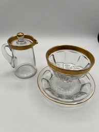 Franciscan Glass Pitcher And Creamer