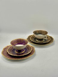 A Pair Of Exceptional Weimar 3 Piece Tea Sets