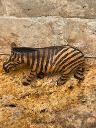 Hand Painted Wooden Zebra Figure