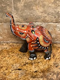 Hand Painted Raised Trunk Elephant Brimful House Made In Sri Lanka