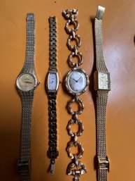 Group Of 4 Vintage Women's Watches Citizen, Croton , Geneva, Rolex?