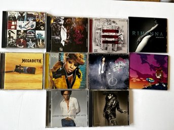 Lot Of 10 CD's Kanye, Prince, JayZ, Lenny Kravitz, Megadeath Etc