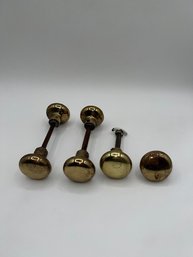 Vintage Brass Door Nobs ( Found One More New In Packaging Set Not Shown)