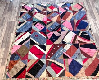Abstract Antique Patchwork Quilt 75 X 89'. # 76