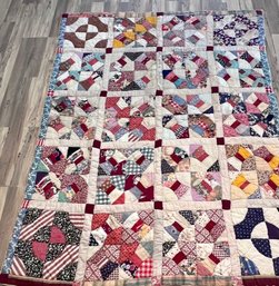 Great Multi Color Patchwork In Squares  60 X 79'. #79