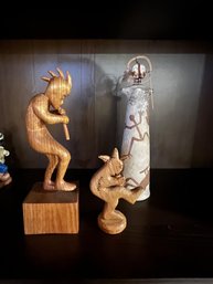 A Group Of 3 Southwestern Figures 2 Kokopelli's