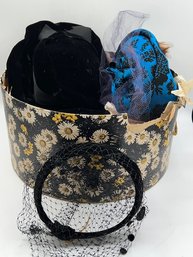 3 Stunning Vintage Women's Hats 2 Feathered, One Velvet