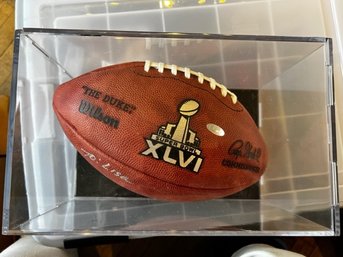 Signed Victor Cruz NY Giant Wilson Super Bowl Football XLVI