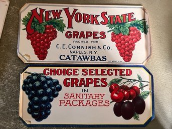 2 Grape Crate Labels New York State Grapes, Choice Selected Grapes See Edges